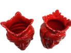 Teste di Moro Afro Ceramica Caltagirone cm H.25 L.17 Artigianale Rosso - DD CERAMICHE SICILIANE