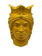 Teste di Moro Afro Ceramica Caltagirone cm H.25 L.17 Artigianale Giallo DD CERAMICHE SICILIANE