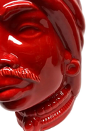 Teste di Moro Afro Ceramica Caltagirone cm H.25 L.17 Artigianale Rosso - DD CERAMICHE SICILIANE