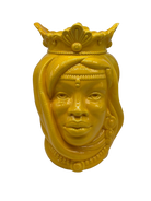 Teste di Moro Afro Ceramica Caltagirone cm H.25 L.17 Artigianale Giallo DD CERAMICHE SICILIANE