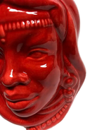Teste di Moro Afro Ceramica Caltagirone cm H.25 L.17 Artigianale Rosso - DD CERAMICHE SICILIANE