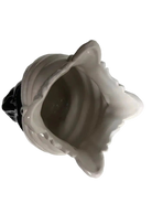 Teste di Moro Afro Ceramica Caltagirone cm H.25 L.17 Artigianale Bicolore Bianco Nero - DD CERAMICHE SICILIANE