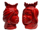 Teste di Moro Afro Ceramica Caltagirone cm H.25 L.17 Artigianale Rosso - DD CERAMICHE SICILIANE