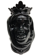 Teste di Moro Afro Ceramica Caltagirone cm H.25 L.17 Artigianale Nero Lucido - DD CERAMICHE SICILIANE