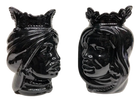 Teste di Moro Afro Ceramica Caltagirone cm H.25 L.17 Artigianale Nero Lucido - DD CERAMICHE SICILIANE
