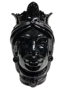 Teste di Moro Afro Ceramica Caltagirone cm H.25 L.17 Artigianale Nero Lucido - DD CERAMICHE SICILIANE