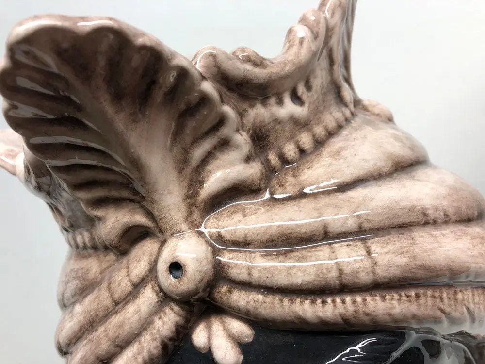 Teste di Moro Afro Ceramica Caltagirone cm H.35 L.23 Artigianale Beige Écru DD CERAMICHE SICILIANE