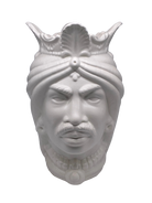 Teste di Moro Afro Ceramica Caltagirone cm H.35 L.23 Artigianale Bianco Opaco DD CERAMICHE SICILIANE