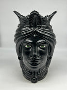 Teste di Moro Afro Ceramica Caltagirone cm H.35 L.23 Artigianale Nero Opaco - Uomo - TESTE DI MORO