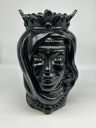 Teste di Moro Afro Ceramica Caltagirone cm H.35 L.23 Artigianale Nero Opaco - Donna - TESTE DI MORO