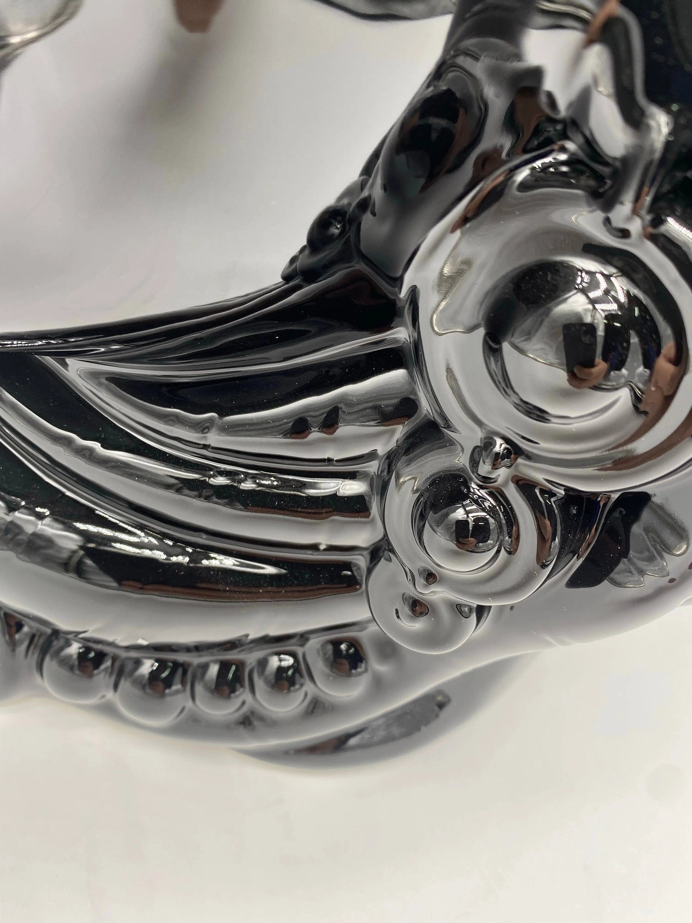 Teste di Moro Afro Ceramica Caltagirone cm H.37 L.24 Artigianale Nero Lucido DD CERAMICHE SICILIANE