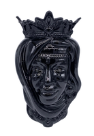 Teste di Moro Afro Ceramica Caltagirone cm H.37 L.24 Artigianale Nero Lucido - DD CERAMICHE SICILIANE
