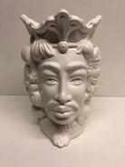 Teste di Moro Afro Frutta Ceramica Caltagirone cm H.18 L.12 Artigianale Bianco Lucido - DD CERAMICHE SICILIANE