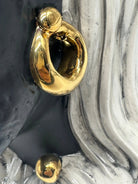 Teste di Moro Anubi Ceramica Caltagirone cm H.29 L.20 Artigianale Grigio Nero Oro DD CERAMICHE SICILIANE