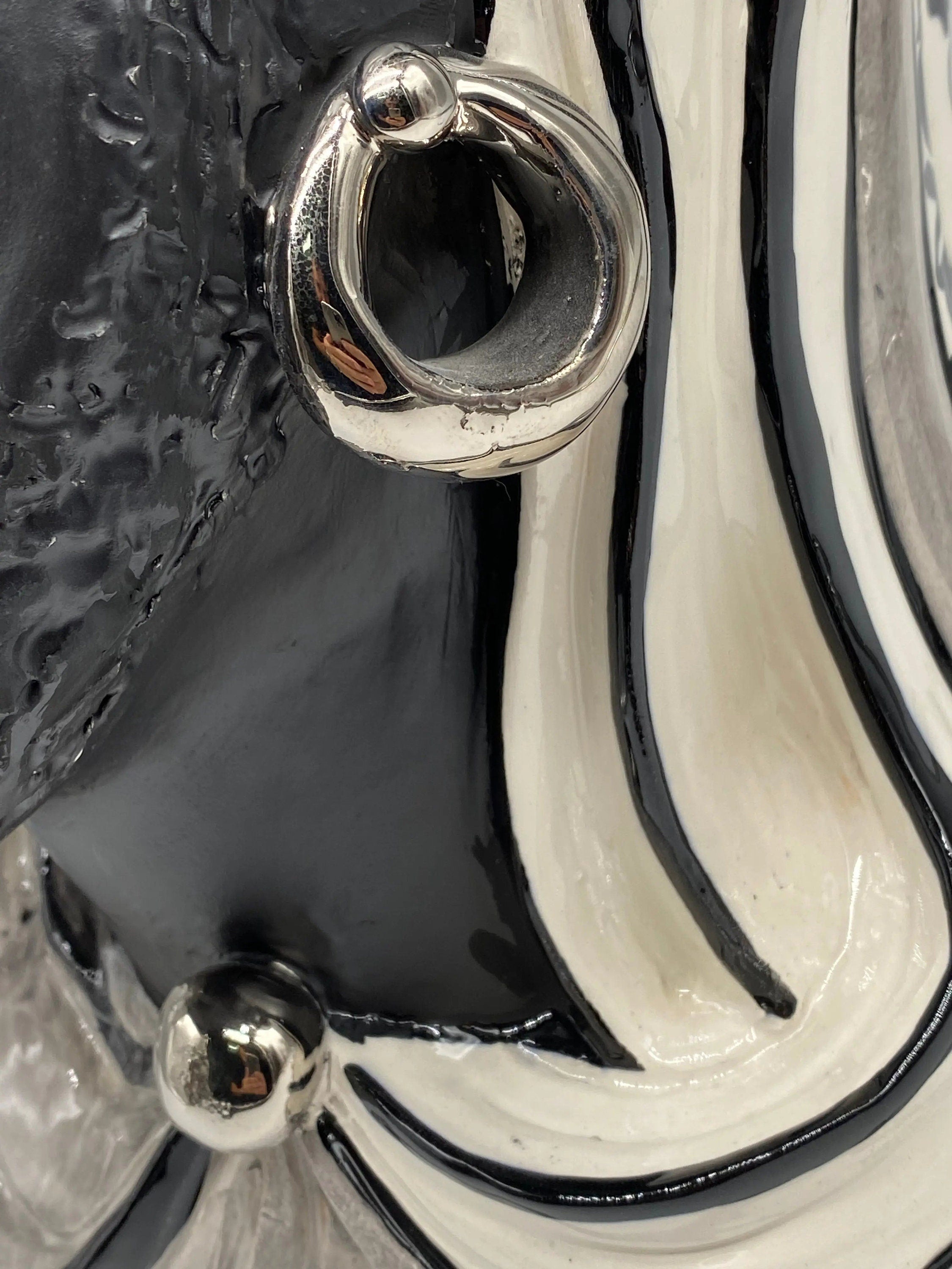 Teste di Moro Anubi Ceramica Caltagirone cm H.40 L.25 Artigianale Decoro n.1 DD CERAMICHE SICILIANE