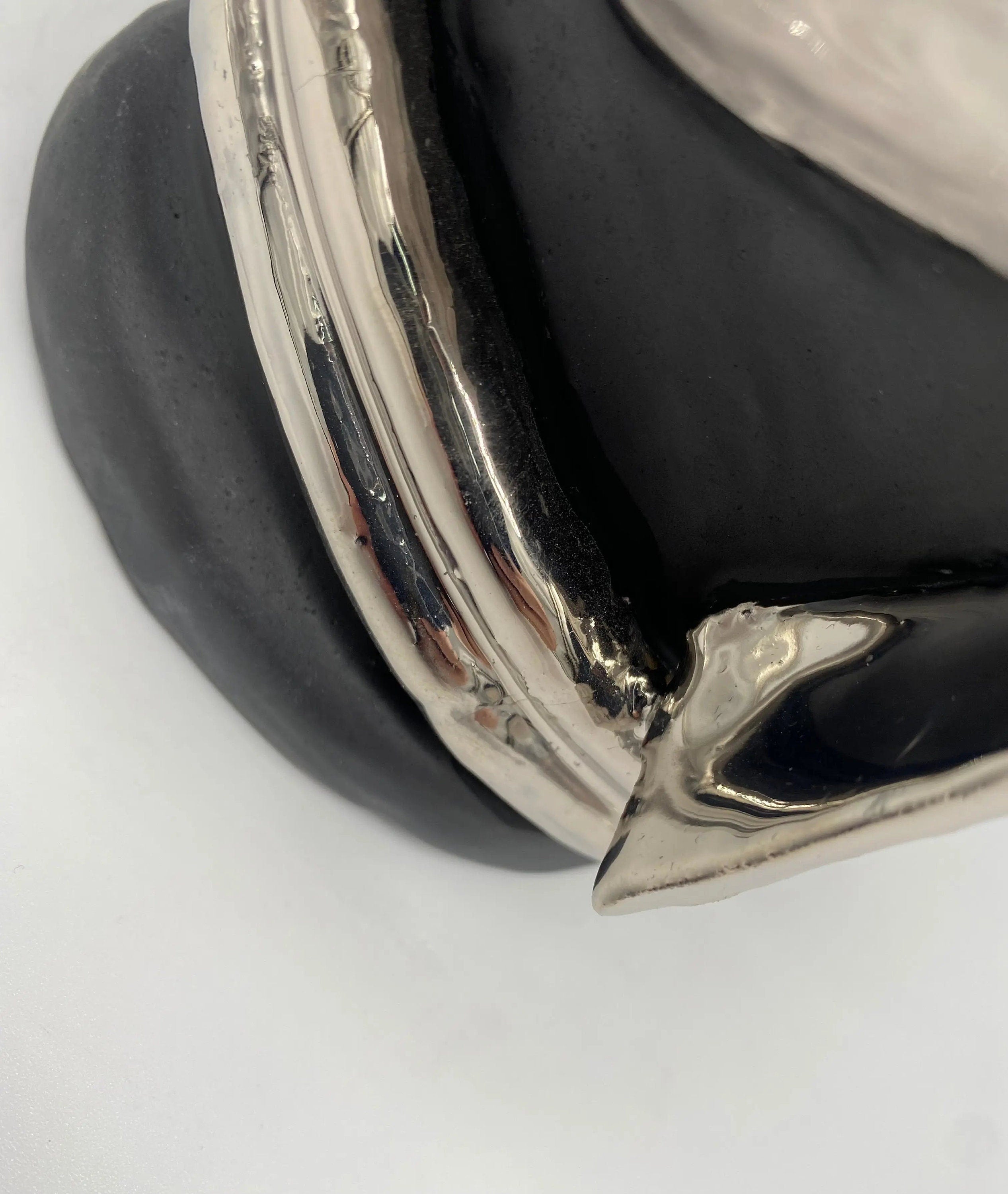 Teste di Moro Atena Ceramica Caltagirone cm H.24 L.18 Artigianale Grigio Nero Platino DD CERAMICHE SICILIANE