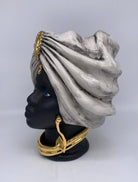 Teste di Moro Atena Ceramica Caltagirone cm H.30 L.23 Artigianale Ghiaccio Nero Oro DD CERAMICHE SICILIANE
