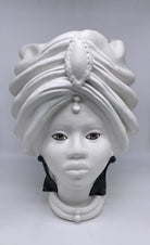 Teste di Moro Atena Ceramica Caltagirone cm H.40 L.28 Artigianale Bianco Opaco - DD CERAMICHE SICILIANE