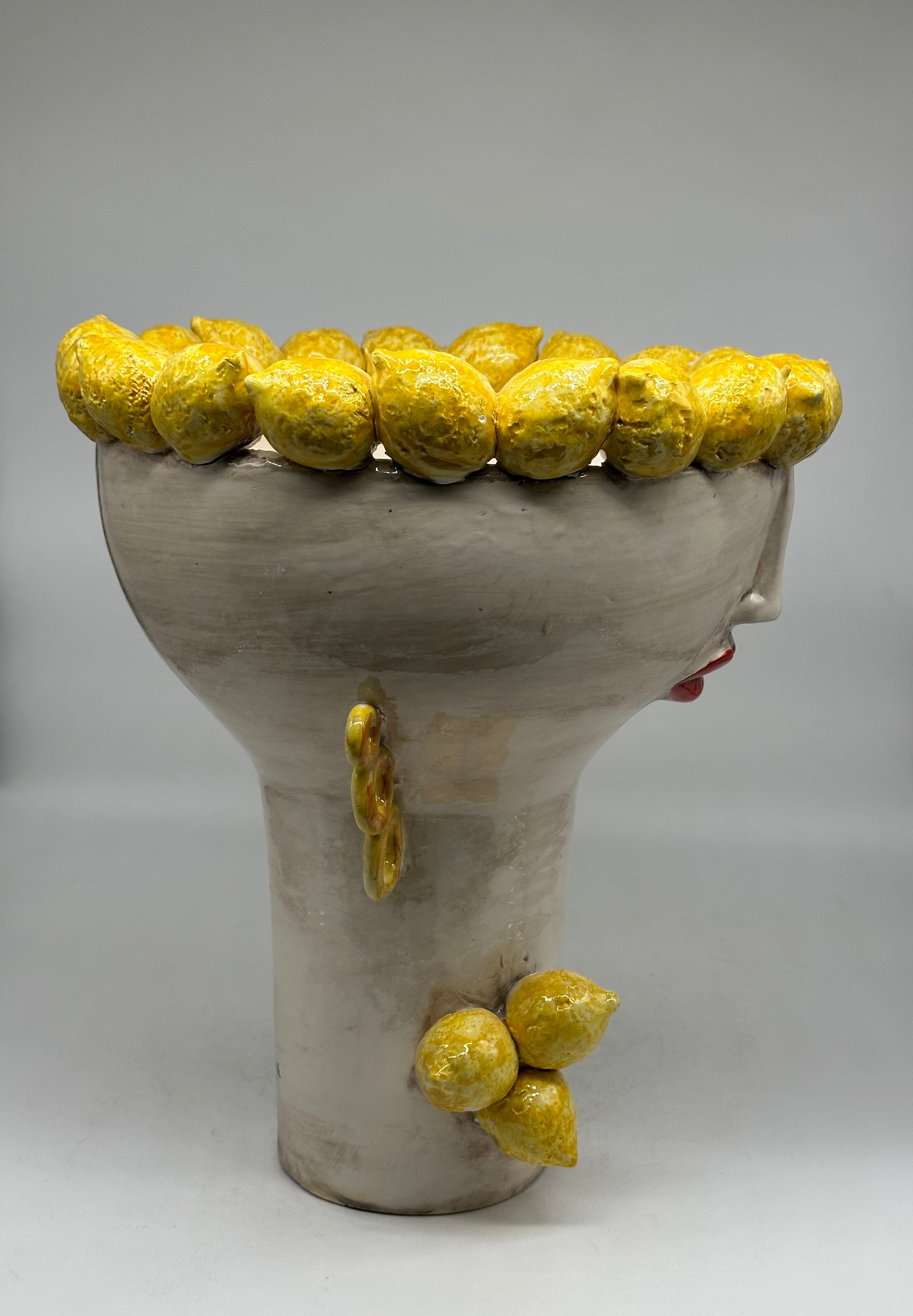 Teste di Moro Citrus Ceramica Caltagirone cm H.35 L.28 Artigianale - TESTE DI MORO