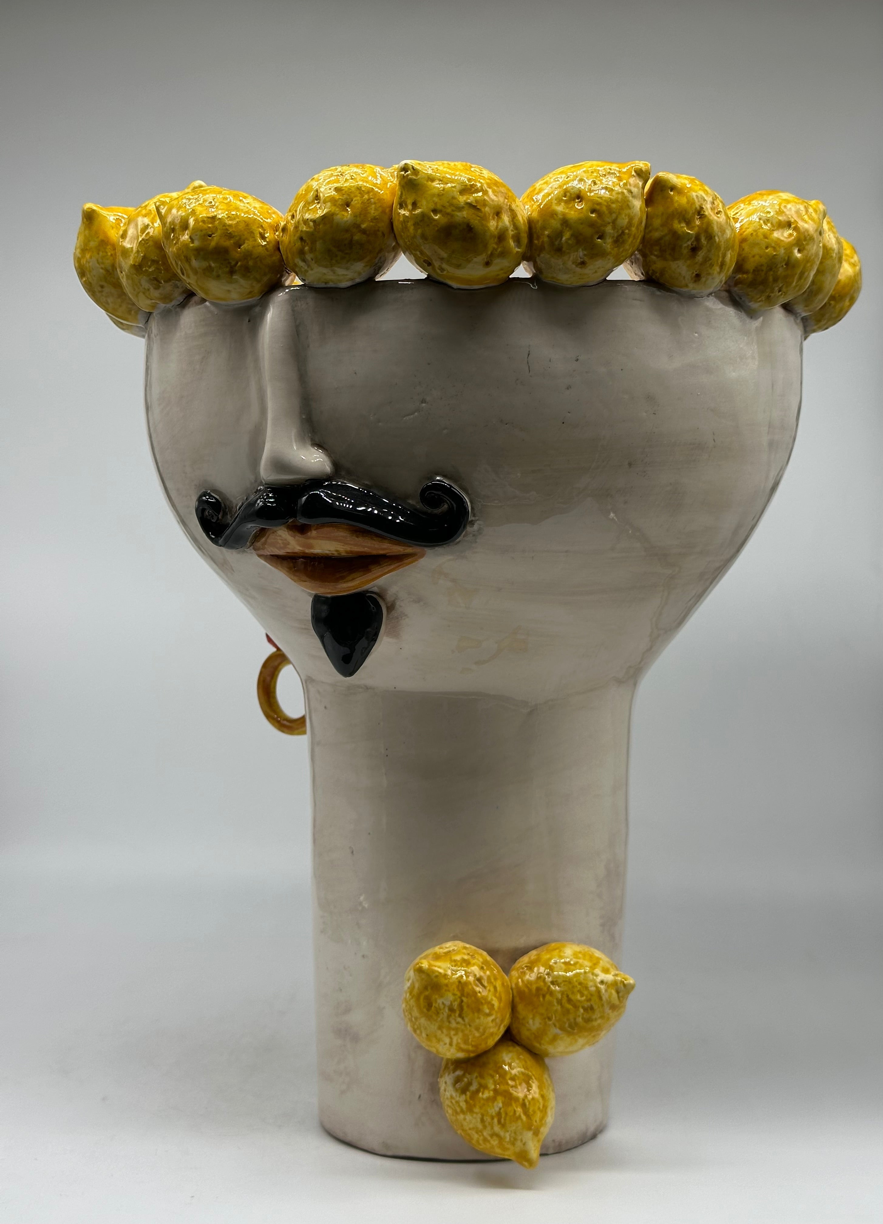 Teste di Moro Citrus Ceramica Caltagirone cm H.35 L.28 Artigianale - TESTE DI MORO