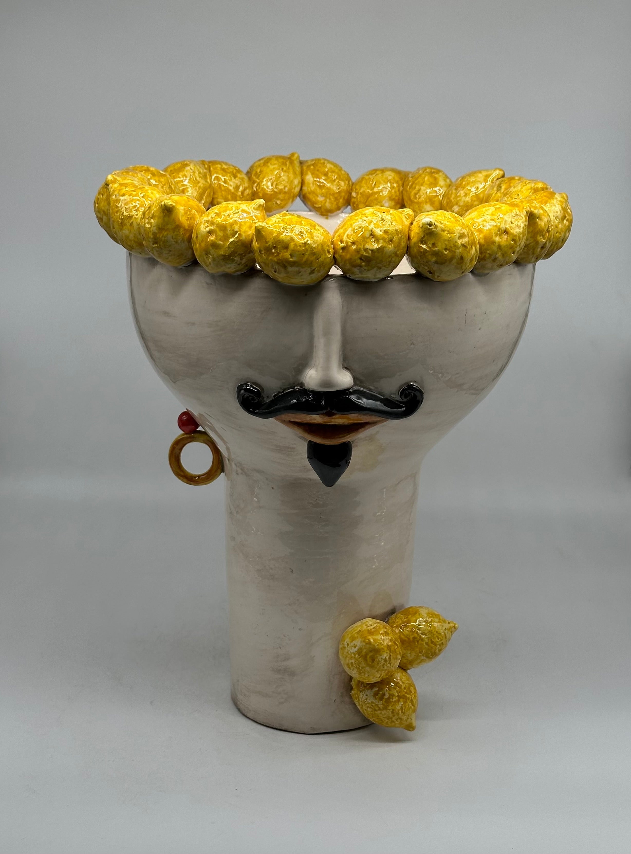 Teste di Moro Citrus Ceramica Caltagirone cm H.35 L.28 Artigianale - Uomo - TESTE DI MORO