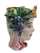 Teste di Moro Classica Ceramica Caltagirone cm H.15 L.12 Artigianale Craquelé - DD CERAMICHE SICILIANE