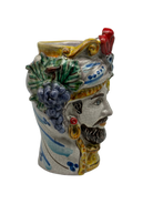 Teste di Moro Classica Ceramica Caltagirone cm H.20 L.13 Artigianale Craquelé DD CERAMICHE SICILIANE