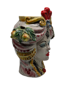 Teste di Moro Classica Ceramica Caltagirone cm H.20 L.13 Artigianale Craquelé DD CERAMICHE SICILIANE