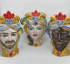 Teste di Moro Classica Ceramica Caltagirone cm H.27 L.20 Artigianale Craquelé - DD CERAMICHE SICILIANE