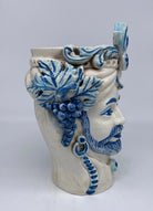 Teste di Moro Classica Ceramica Caltagirone cm H.27 L.20 Artigianale Bianco Blu - DD CERAMICHE SICILIANE