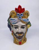 Teste di Moro Classica Ceramica Caltagirone cm H.27 L.20 Artigianale Craquelé - DD CERAMICHE SICILIANE