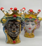 Teste di Moro Classica Ceramica Caltagirone cm H.33 L.23 Artigianale Craquelé DD CERAMICHE SICILIANE