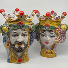 Teste di Moro Classica Ceramica Caltagirone cm H.33 L.23 Artigianale Craquelé - DD CERAMICHE SICILIANE