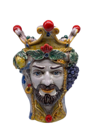 Teste di Moro Classica Ceramica Caltagirone cm H.33 L.23 Artigianale Craquelé - DD CERAMICHE SICILIANE