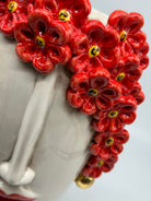 Teste di Moro Contempus Fiori Ceramica Caltagirone cm H.33 L.18 Artigianale - TESTE DI MORO