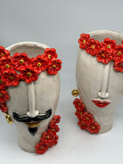 Teste di Moro Contempus Fiori Ceramica Caltagirone cm H.33 L.18 Artigianale - TESTE DI MORO