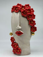 Teste di Moro Contempus Fiori Ceramica Caltagirone cm H.33 L.18 Artigianale - TESTE DI MORO