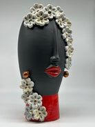 Teste di Moro Contempus Opaco Fiori Ceramica Caltagirone cm H.33 L.18 Artigianale - TESTE DI MORO