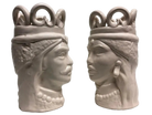 Teste di Moro Corona Ceramica Caltagirone cm H.15 L.7 Artigianale Colore Bianco - DD CERAMICHE SICILIANE