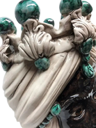 Teste di Moro Corona Ceramica Caltagirone cm H.30 L.20 Artigianale Sfere Verde - DD CERAMICHE SICILIANE