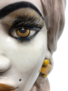 Teste di Moro Corona Retta Ceramica Caltagirone cm H.38 L.24 Artigianale dettagli Giallo - DD CERAMICHE SICILIANE