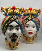 Teste di Moro Diana &quot;Carretto&quot; Ceramica Caltagirone cm H.40 L.25 Artigianale