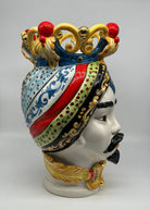 Teste di Moro Diana &quot;Carretto&quot; Ceramica Caltagirone cm H.40 L.25 Artigianale