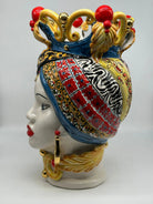 Teste di Moro Diana “Carretto” Ceramica Caltagirone cm H.40 L.25 Artigianale DD CERAMICHE SICILIANE