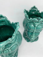 Teste di Moro Emiro Ceramica Caltagirone cm H.30 L.18 Artigianale Verde DD CERAMICHE SICILIANE