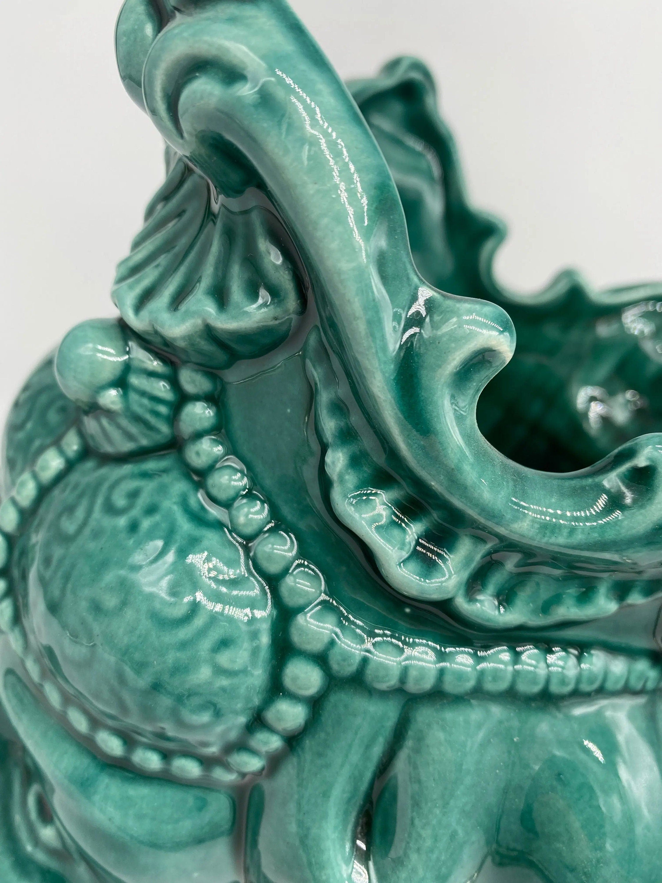 Teste di Moro Emiro Ceramica Caltagirone cm H.30 L.18 Artigianale Verde DD CERAMICHE SICILIANE