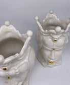 Teste di Moro Emiro Ceramica Caltagirone cm H.30 L.18 Artigianale Bianco e Oro DD CERAMICHE SICILIANE