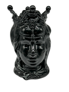 Teste di Moro Emiro Ceramica Caltagirone cm H.30 L.18 Artigianale Nero Lucido DD CERAMICHE SICILIANE