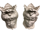 Teste di Moro Emiro Ceramica Caltagirone cm H.30 L.18 Artigianale Bianco Opaco - DD CERAMICHE SICILIANE