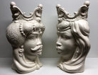 Teste di Moro Emiro Ceramica Caltagirone cm H.45 L.29 Artigianale Bianco Opaco DD CERAMICHE SICILIANE